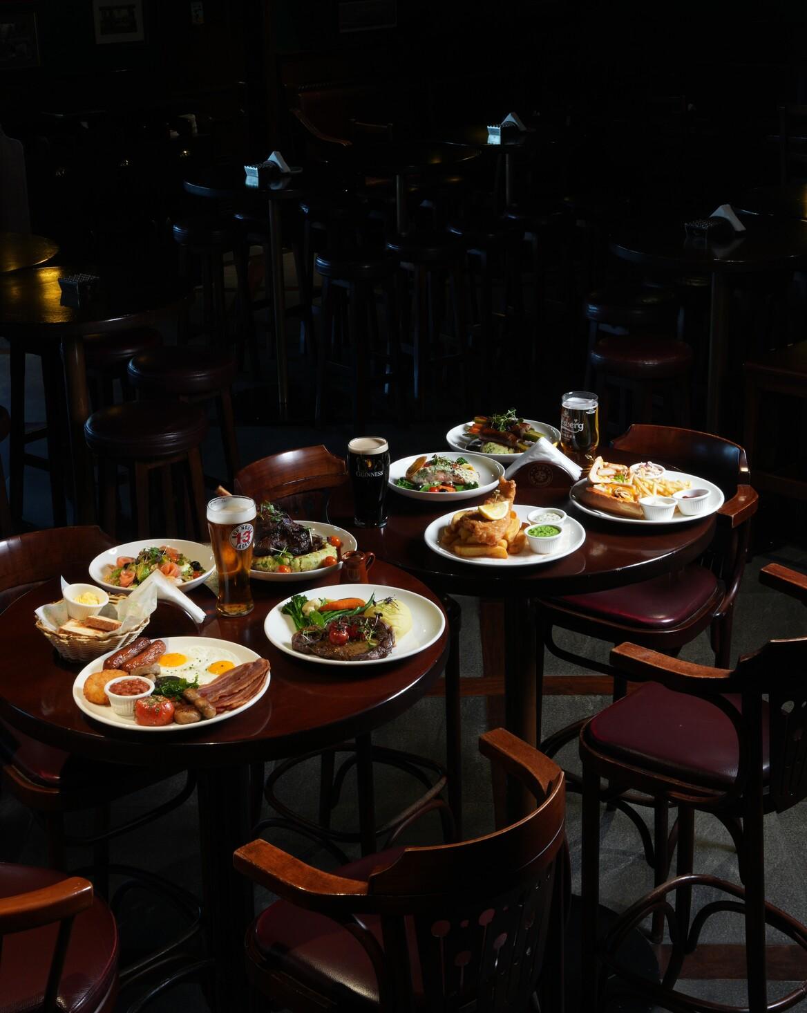 Elegant interior of the main restaurant dining room with set tables